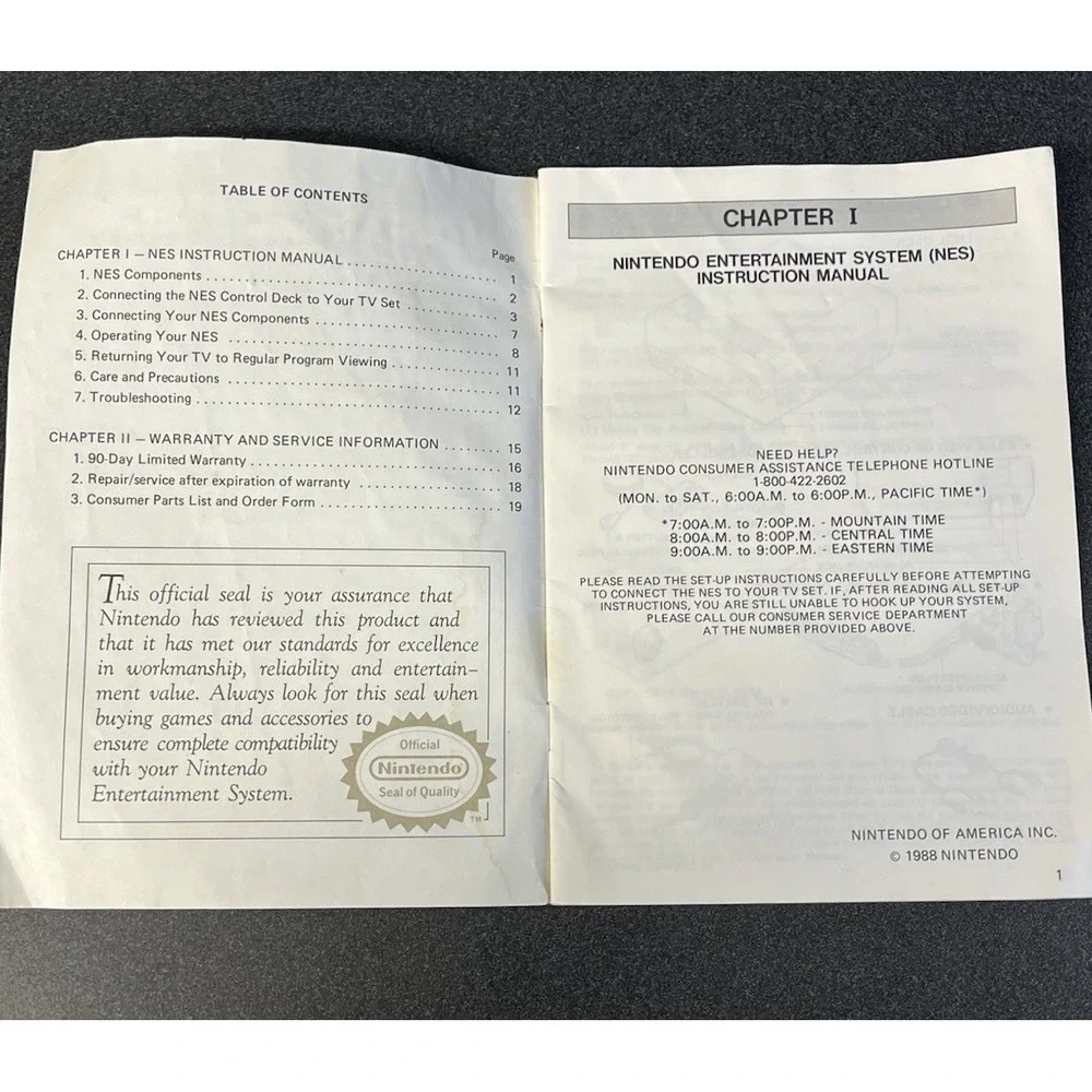Nintendo NES Control Deck Instruction Owners Manual Only 1988 REV-3